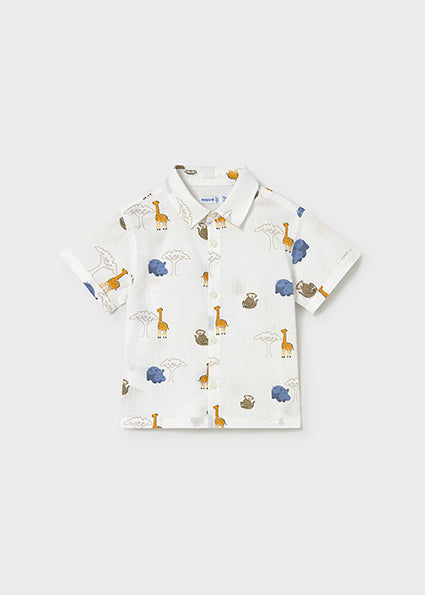 Mayoral - White Button Down S/s Shirt (1114)