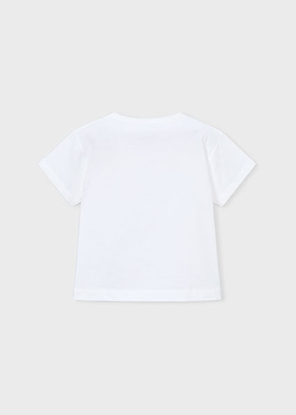 Mayoral - White Flower Short Sleeve T-Shirt (3013)
