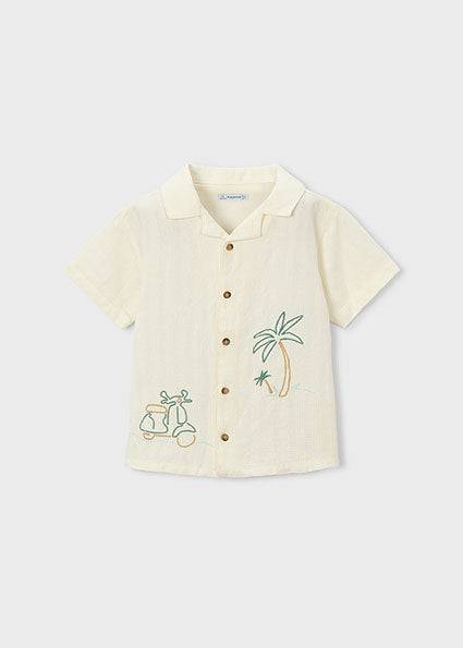 Mayoral - Cream Embroidered Shirt (3114)