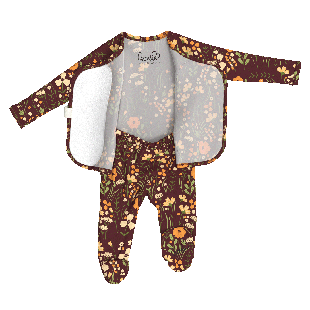 Bonsie Skin to Skin Babywear - Footie - Autumn Meadow