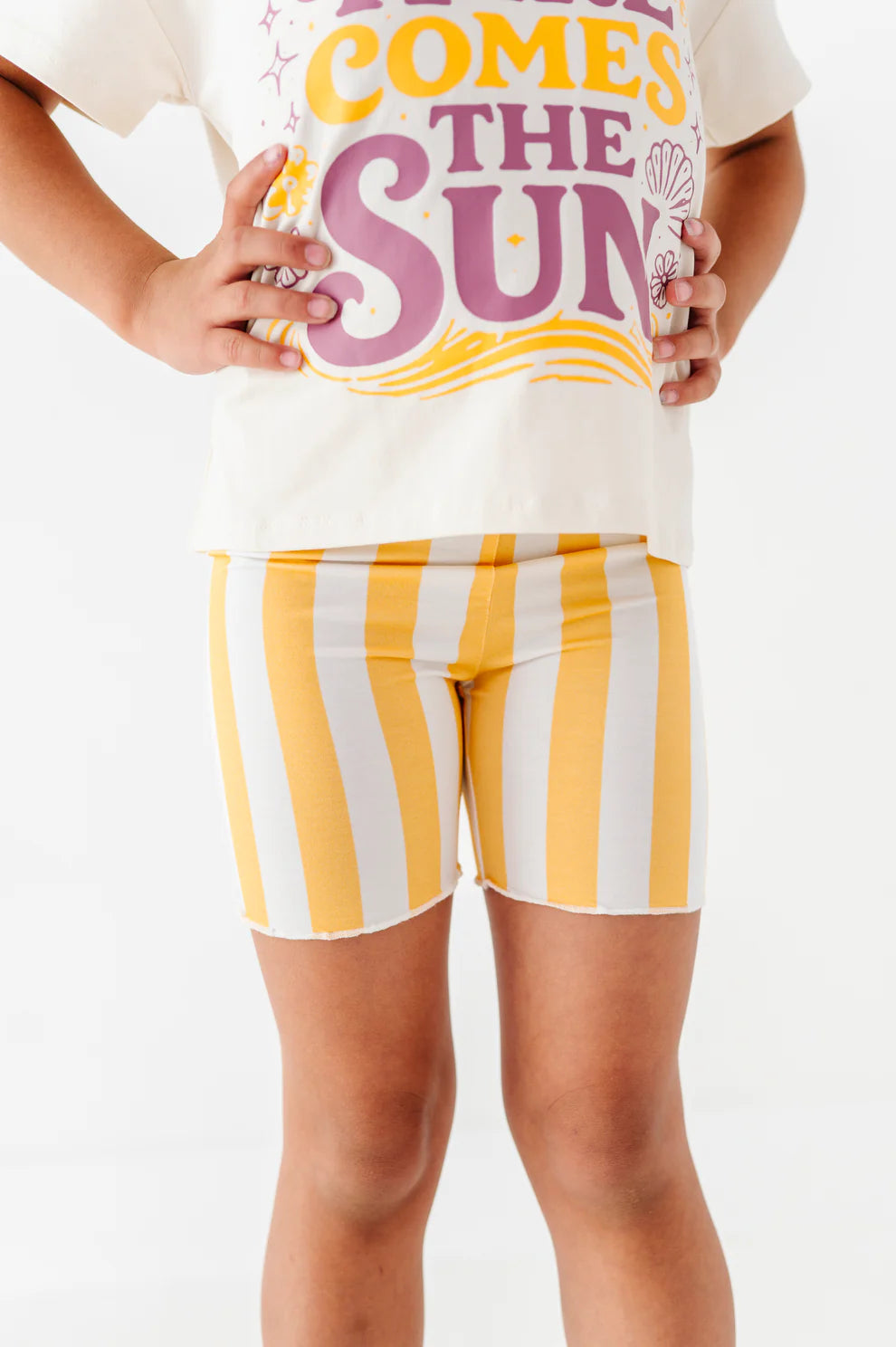 Birdie Bean - Golden Stripe Biker Shorts