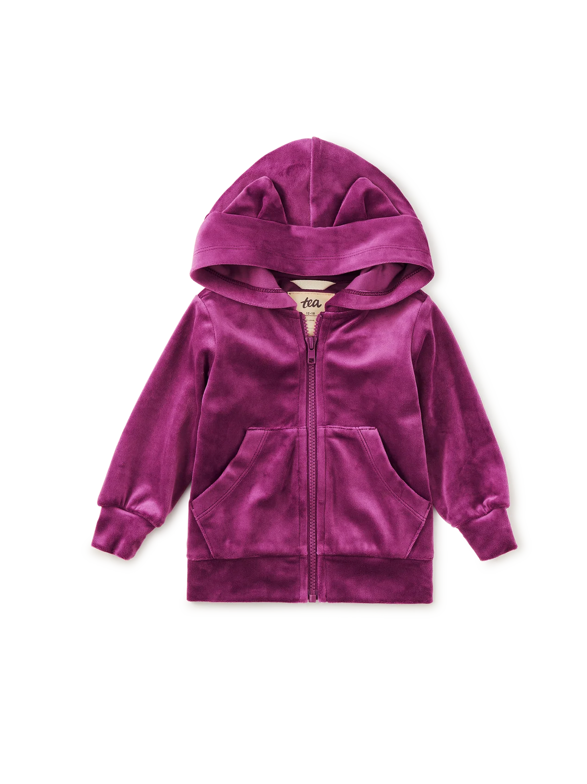 Tea Collection - Cat Ears Velour Hoodie || Cosmic Berry