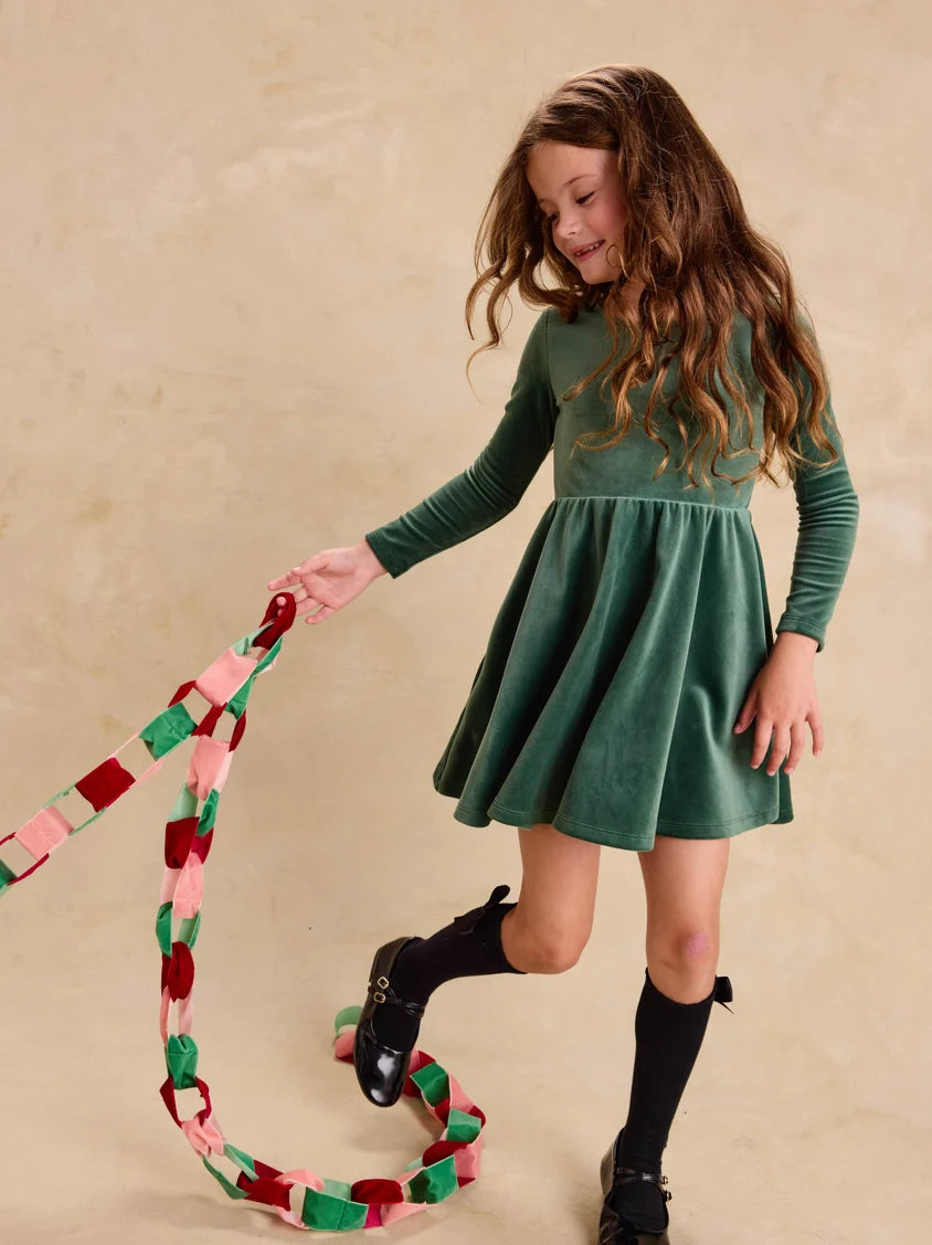 Tea Collection - Velour Ballet Dress - Pineneedle