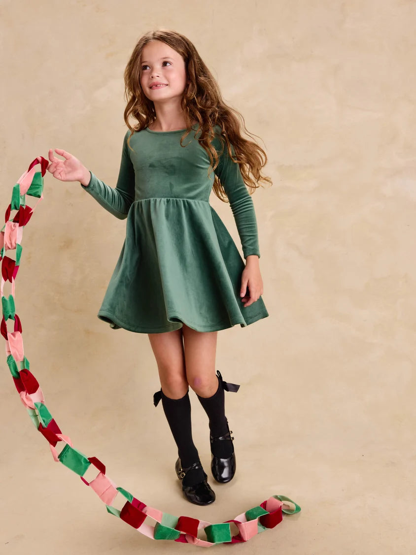 Tea Collection - Velour Ballet Dress - Pineneedle