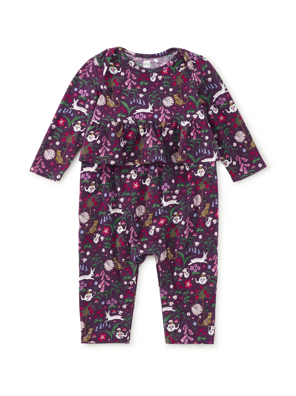 Tea Collection - Pretty Peplum Baby Romper || Tea Party Floral