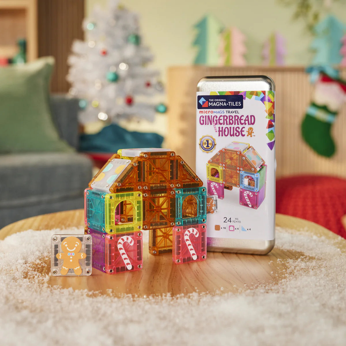 Magna-Tiles - microMAGS Travel Gingerbread House 24pc