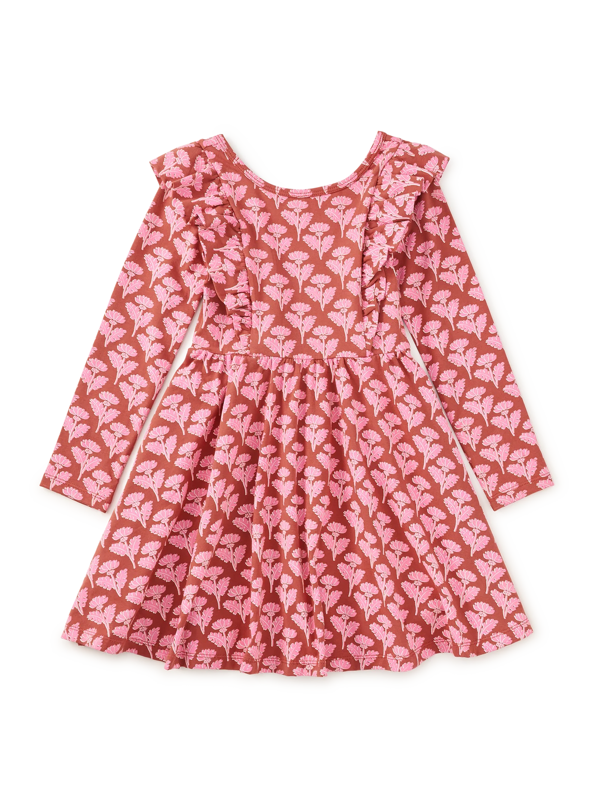 Tea Collection || Ruffle Shoulder Ballet Dress - Stamped Heirloom Floral
