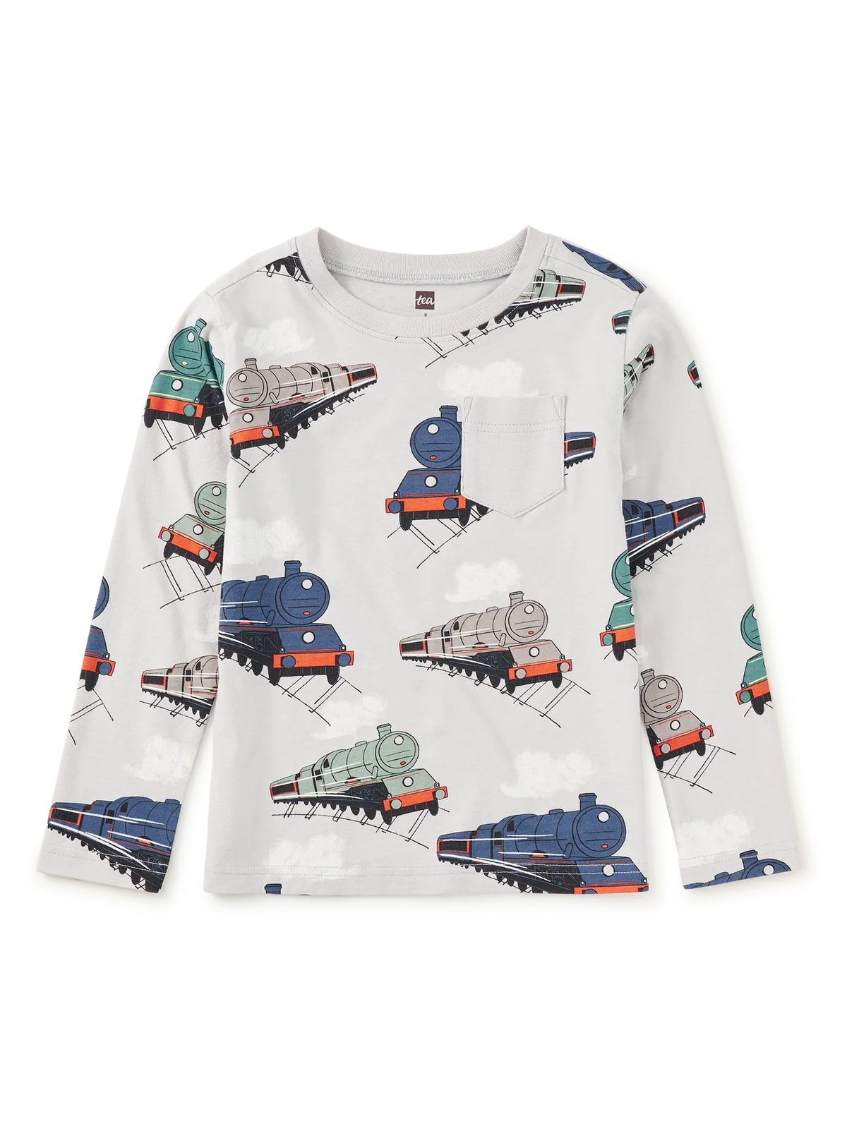 Tea Collection || Long Sleeve Printed Pocket Tee - Great Railway Journey