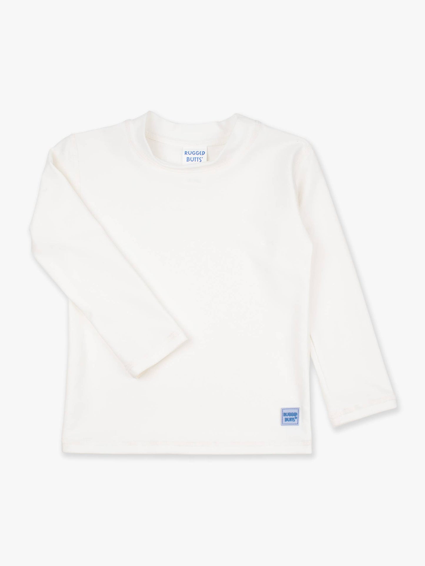 RuffleButts + RuggedButts - Boys White Long Sleeve Rash Guard: White