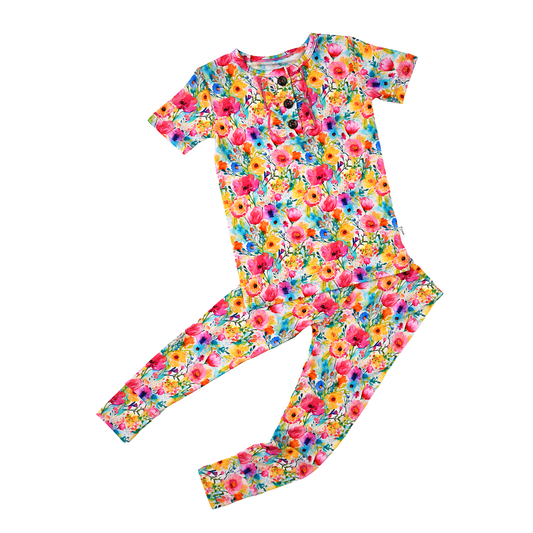 Gigi and Max - Ariana Ruffle Two Piece Bamboo Floral Lounge Set