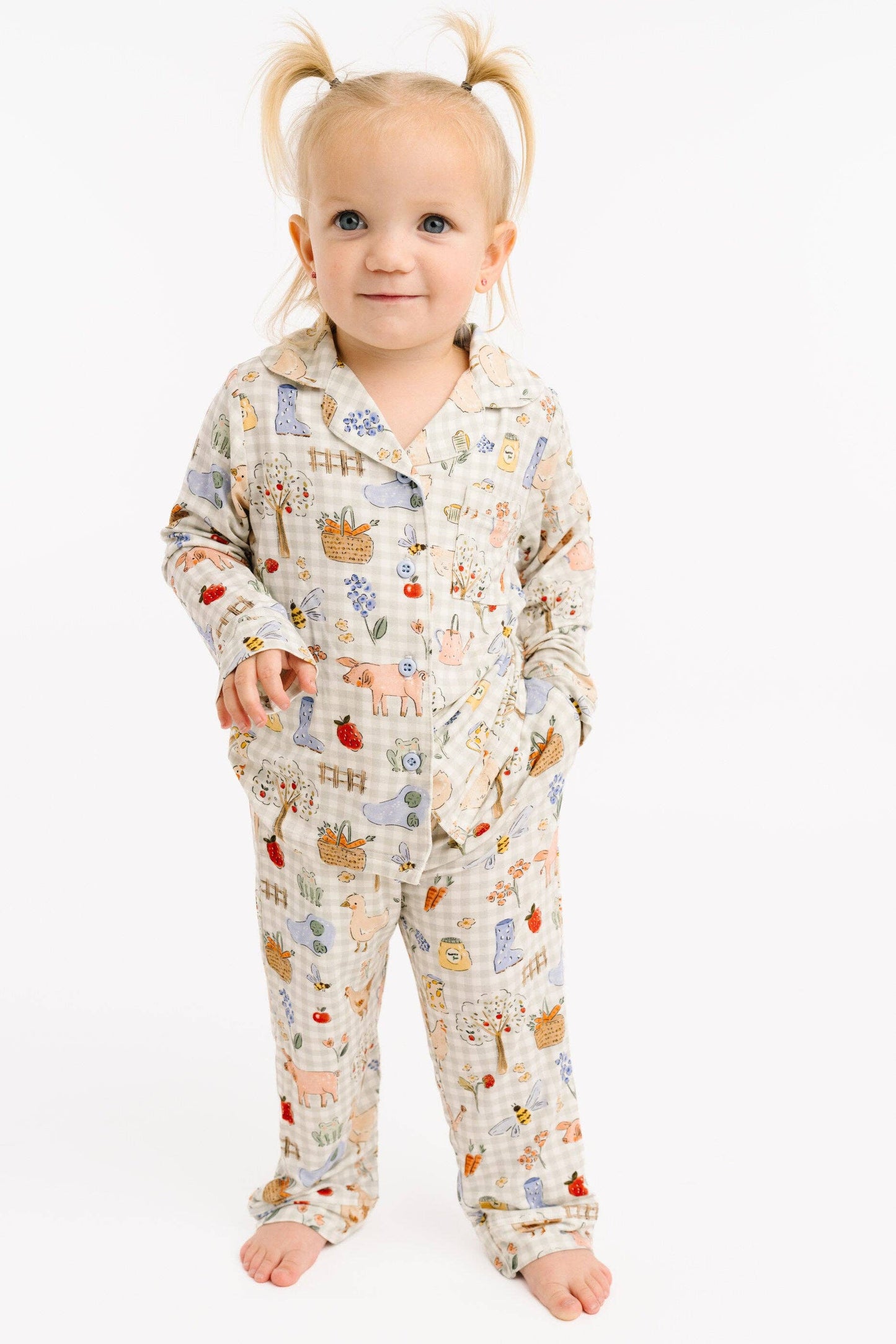 Little One Shop - Farm Days Bamboo PJ Button Up Set