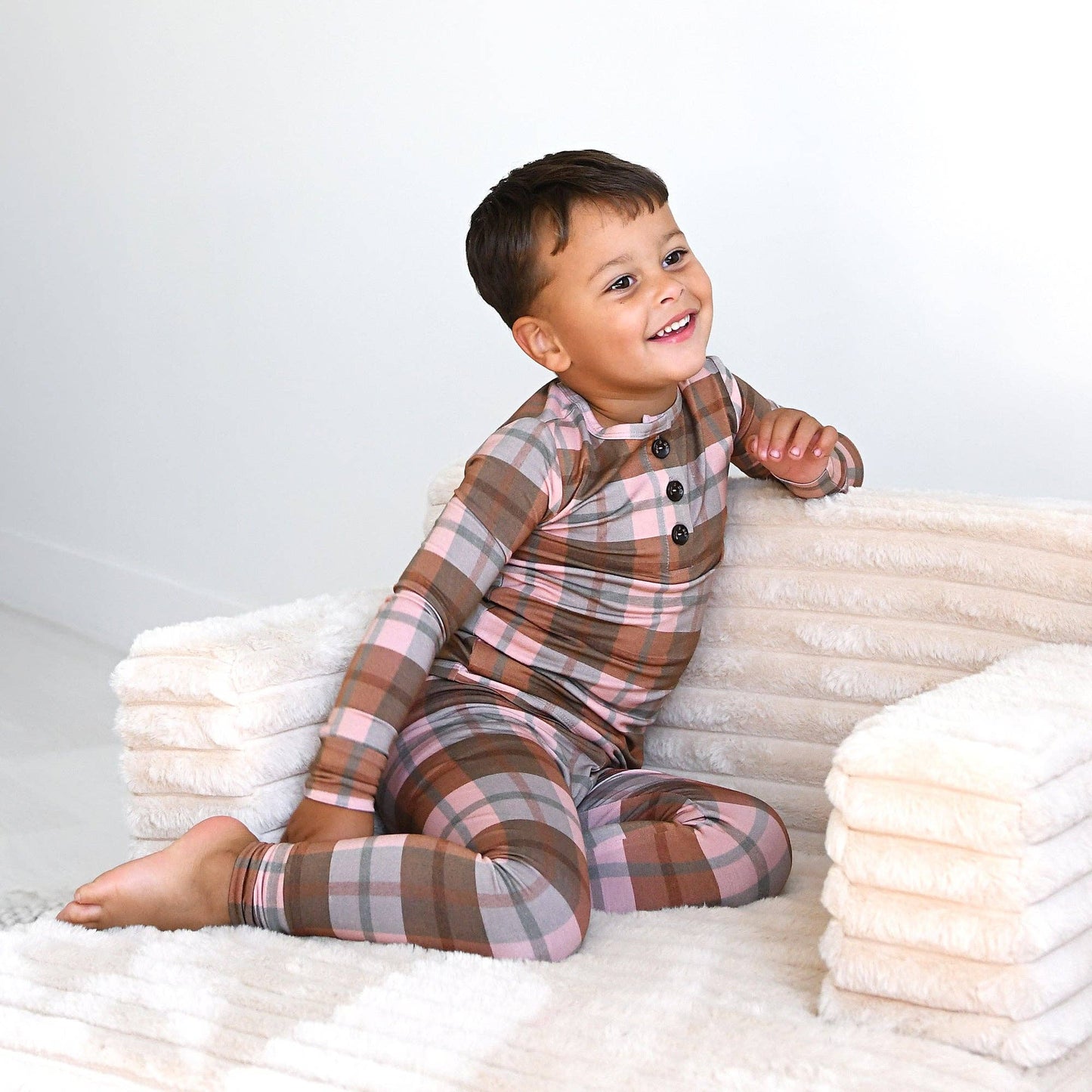 Gigi and Max - Asher TWO PIECE Bamboo Plaid PJ Set