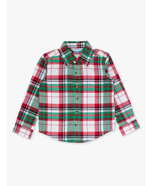 RuffleButts + RuggedButts - Long Sleeve Button Down - Dashing Dreams Plaid
