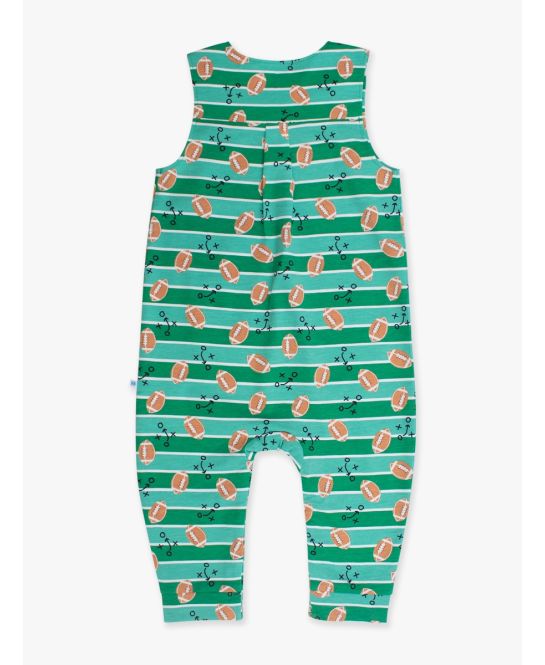 RuffleButts + RuggedButts - Knit Longall Pocket Romper - Tackles & Touchdowns