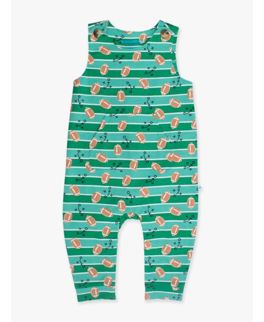 RuffleButts + RuggedButts - Knit Longall Pocket Romper - Tackles & Touchdowns