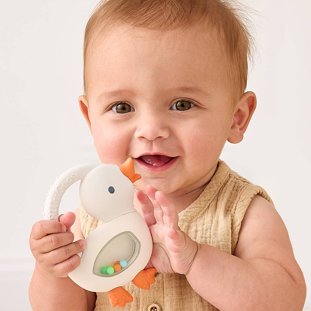 Itzy Ritzy - Bitzy Shake™ - Silicone Teether with Rattle: Goose