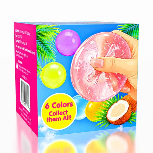 Coconut Oil Squishies® - Solid Squish Fidget Stress Ball (1pc) Assorted Colors (limit 2)