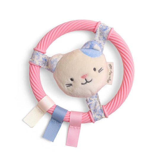 Itzy Ritzy - Itzy Ring Pal™ - Teething Ring with Plush Character: Pink Kitty