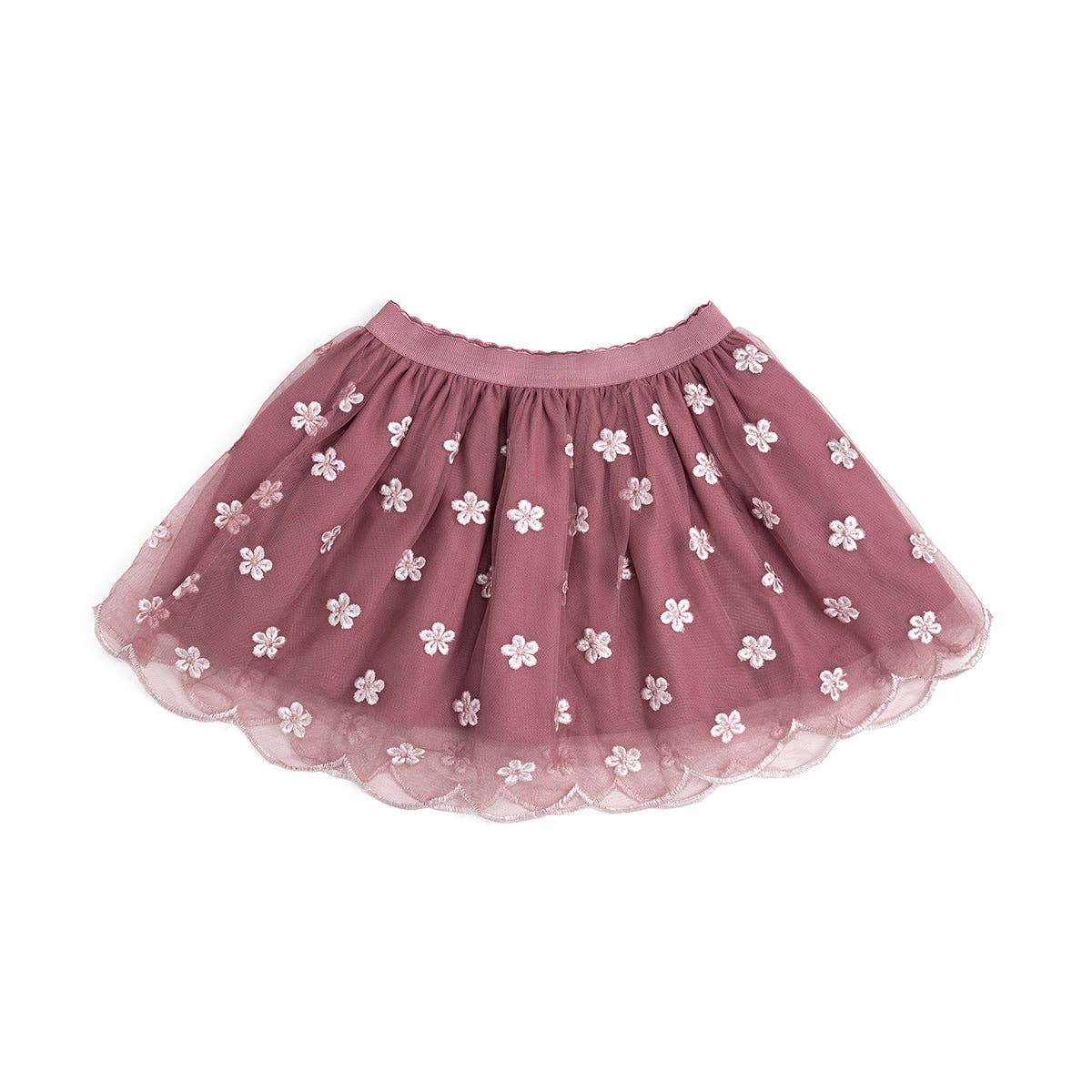 Sweet Wink - Berry Floral Embroidered Tutu Skirt