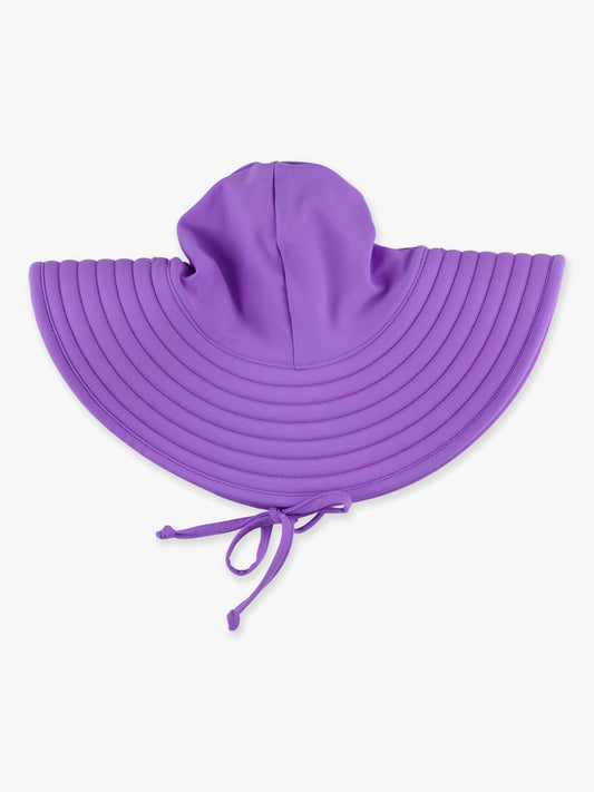 RuffleButts + RuggedButts - Girls Neon Purple & Pink Reversible Swim Hat: Purple