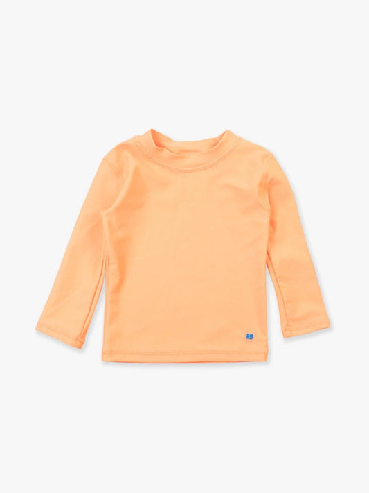 Rufflebutts - Neon Orange Long Sleeve Zipper Rash Guard