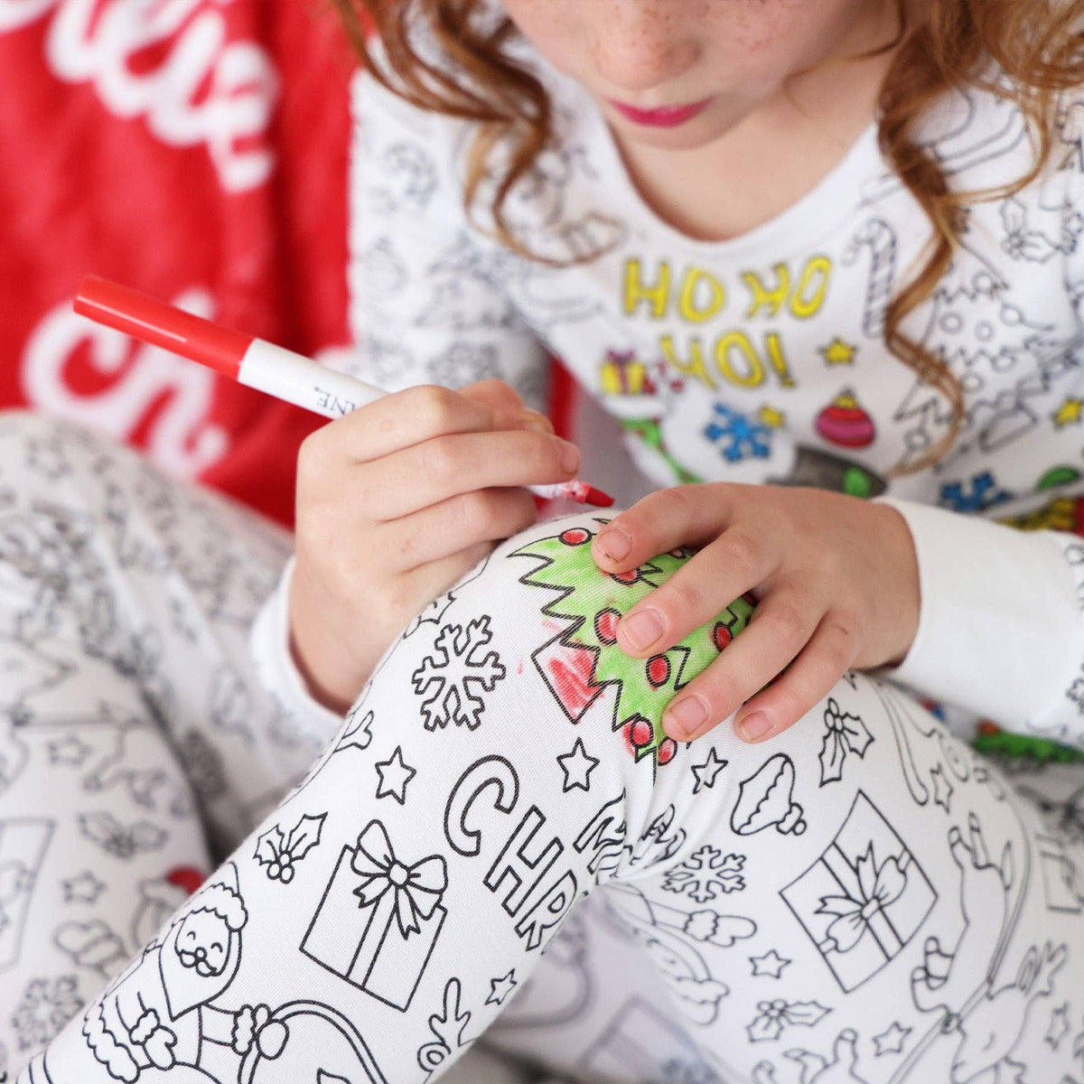 Caden Lane - Colorable Two Piece Pajama Set | Christmas Morning