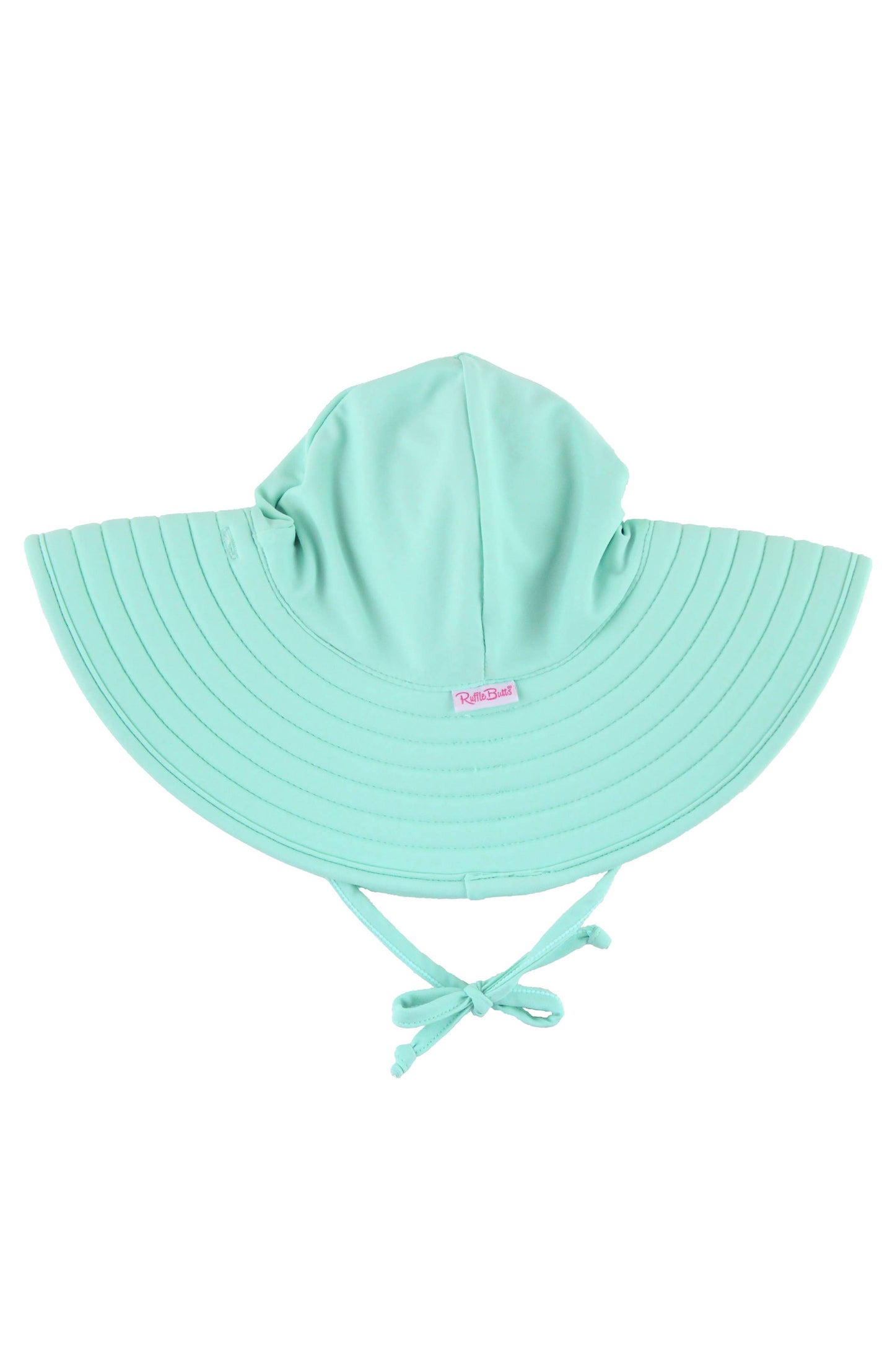 RuffleButts + RuggedButts - Girls Vintage Aqua Swim Hat: Blue
