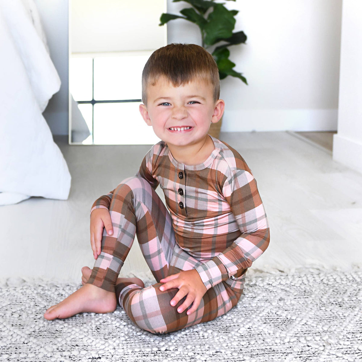 Gigi and Max - Asher TWO PIECE Bamboo Plaid PJ Set