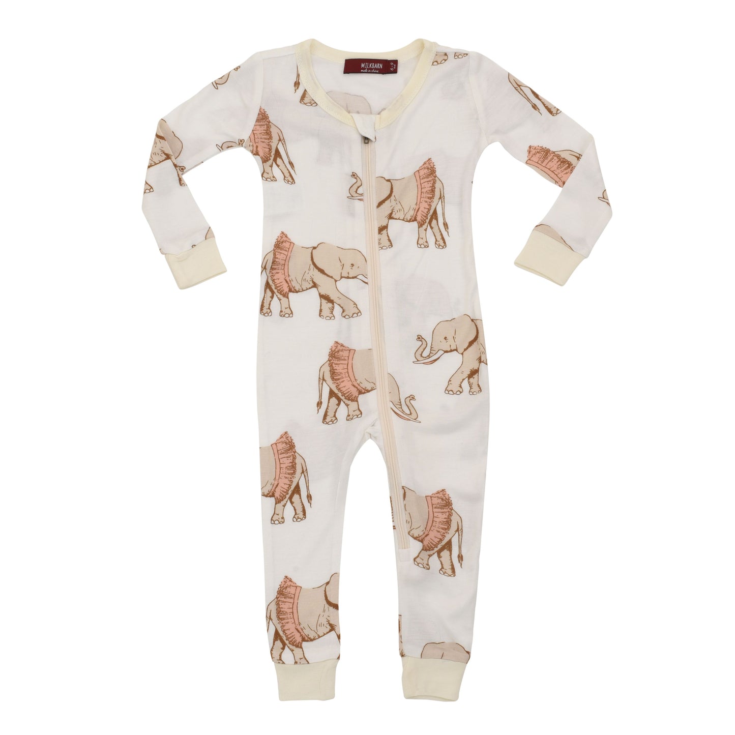 Milkbarn - Tutu Elephant Bamboo Zipper Pajama