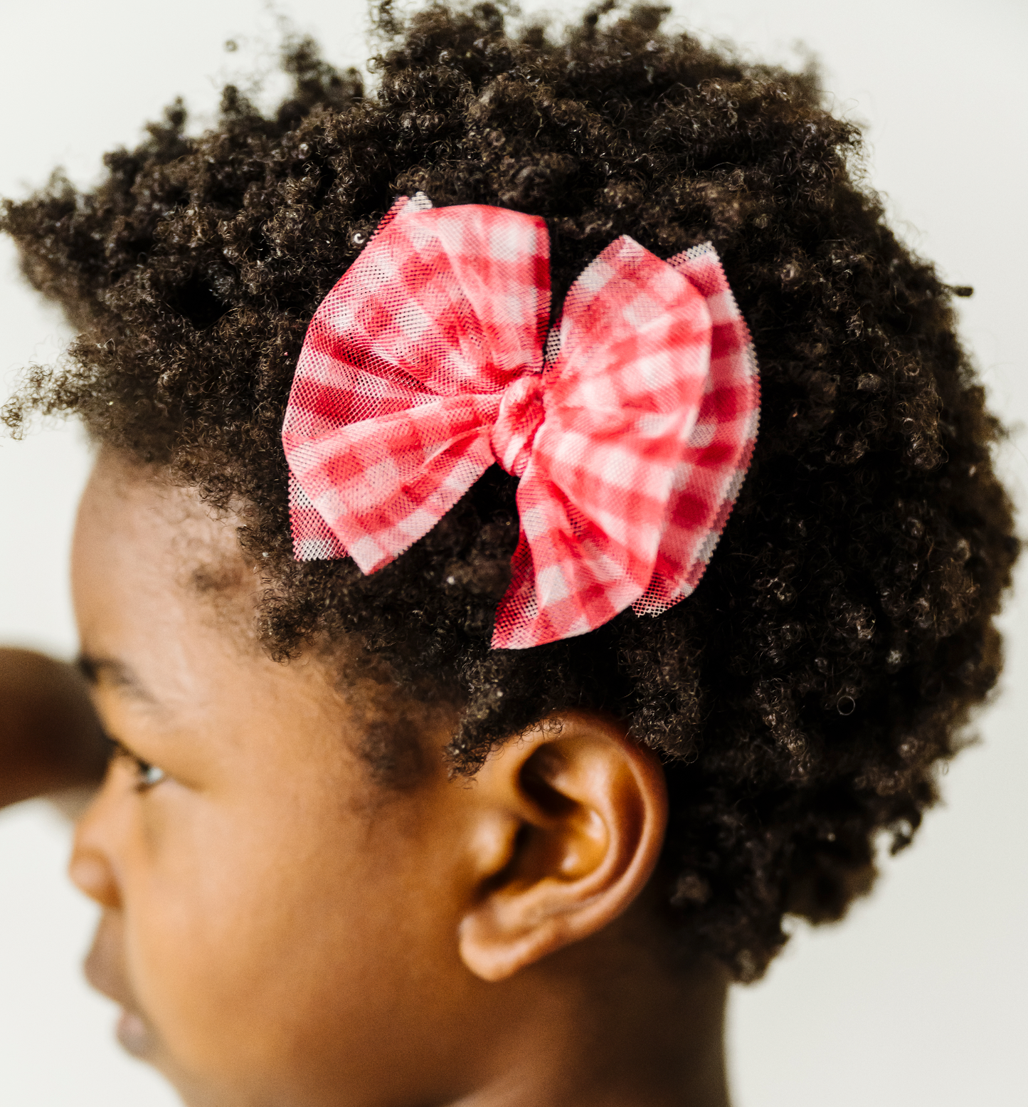 Baby Bling Bows - Baby Bling® 2-Pack Tulle Baby FAB® hair bow clips: Gingham Cherry