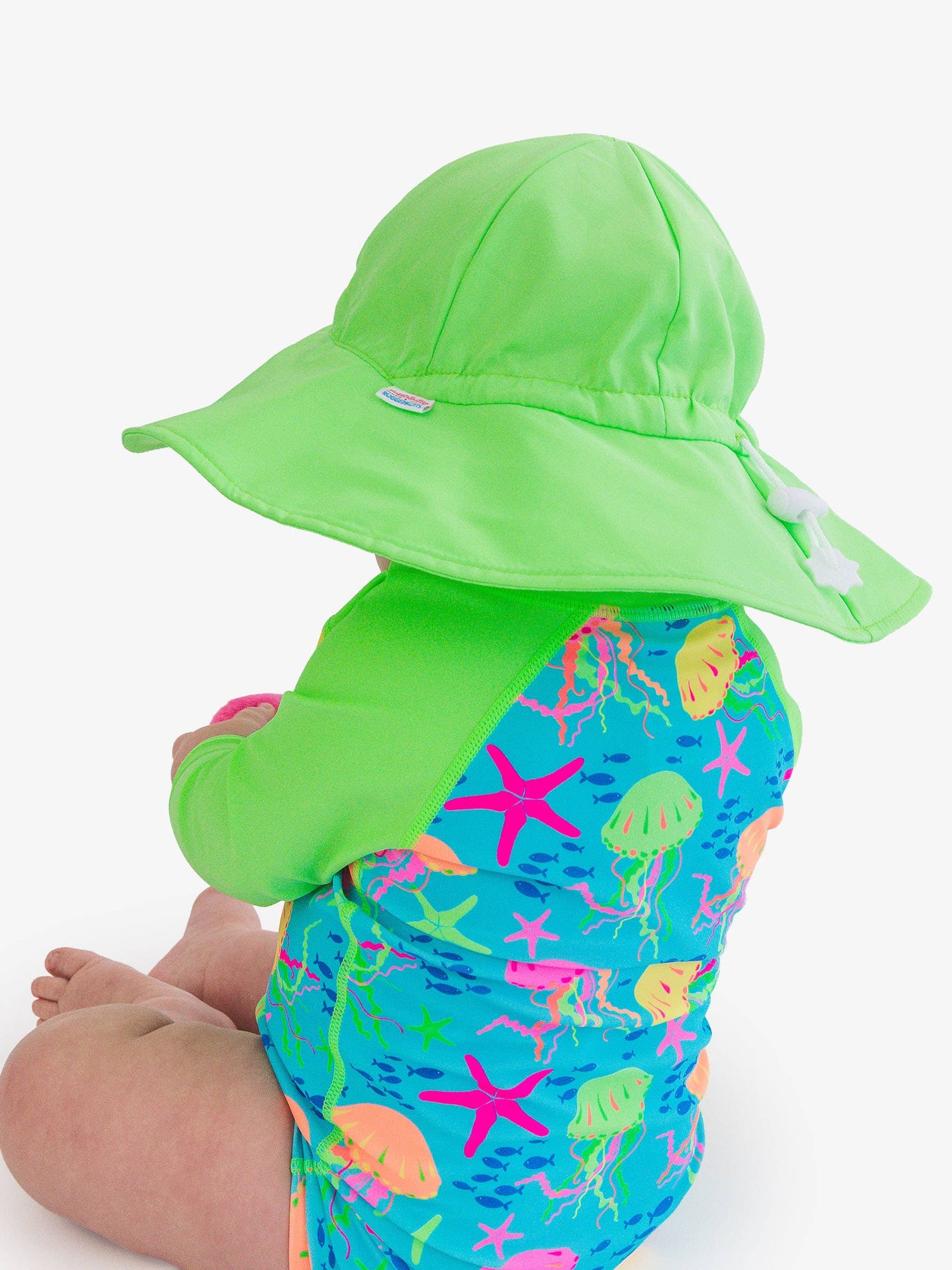 RuffleButts + RuggedButts - Kids Neon Honeydew Sun Protective Hat: Green
