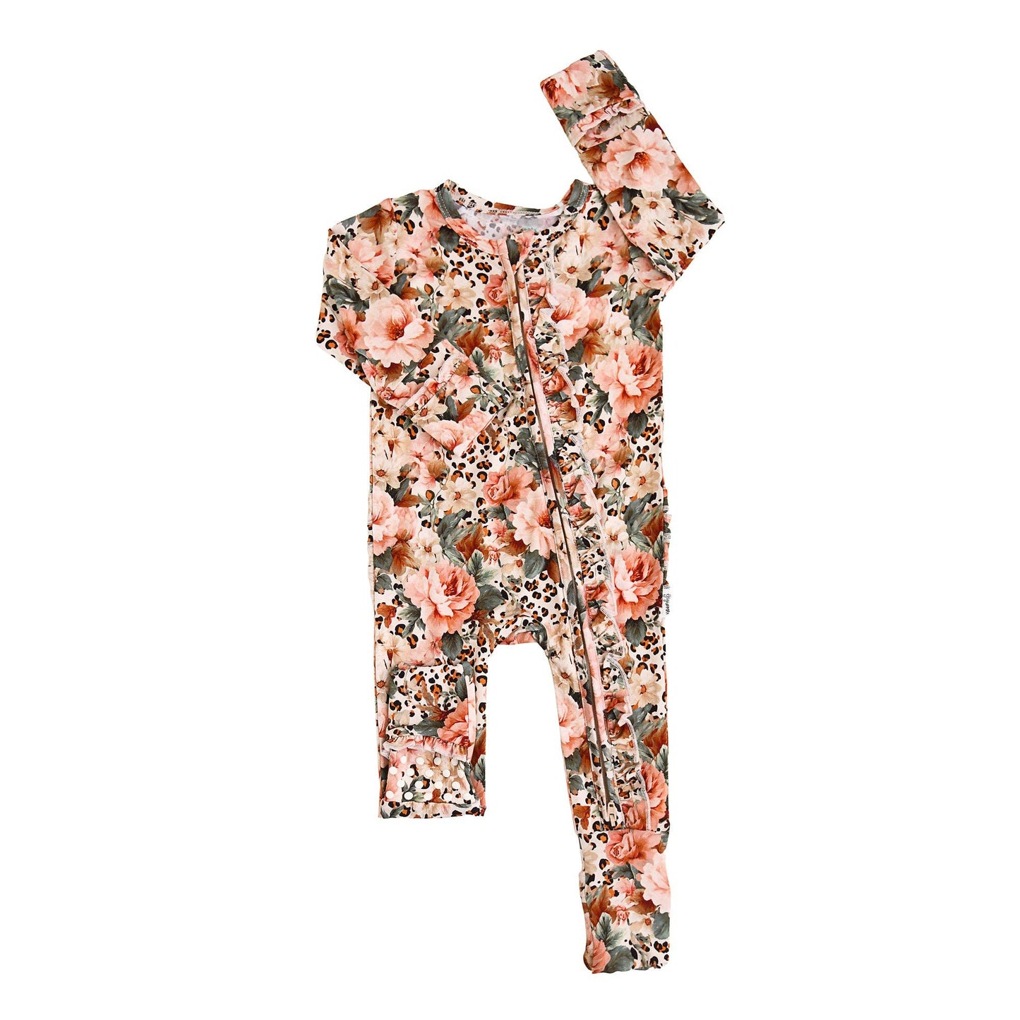 Gigi and Max - Laura - Ruffle Zip Bamboo Romper PJ