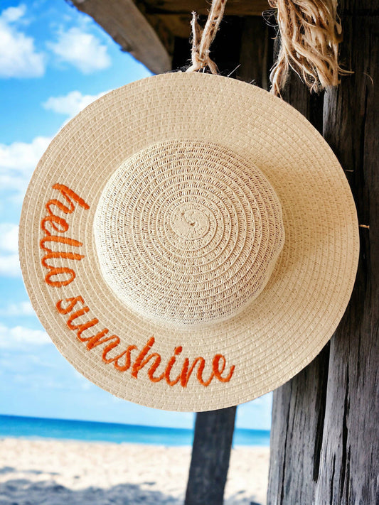 SpearmintLOVE - Wide Brim Woven Sunhat, Hello Sunshine