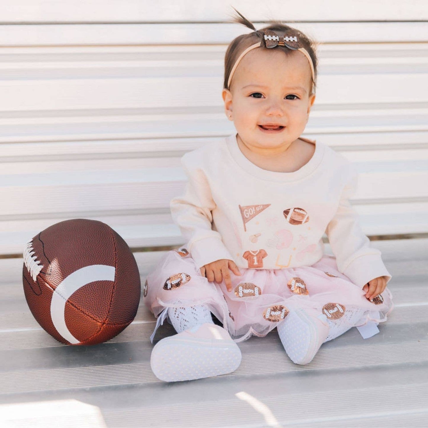 Sweet Wink - Game Day Glitter Bow Baby Headband - Hair Accessories