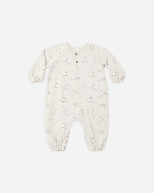 Rylee + Cru - Henley Jumpsuit || Skiing Penguins