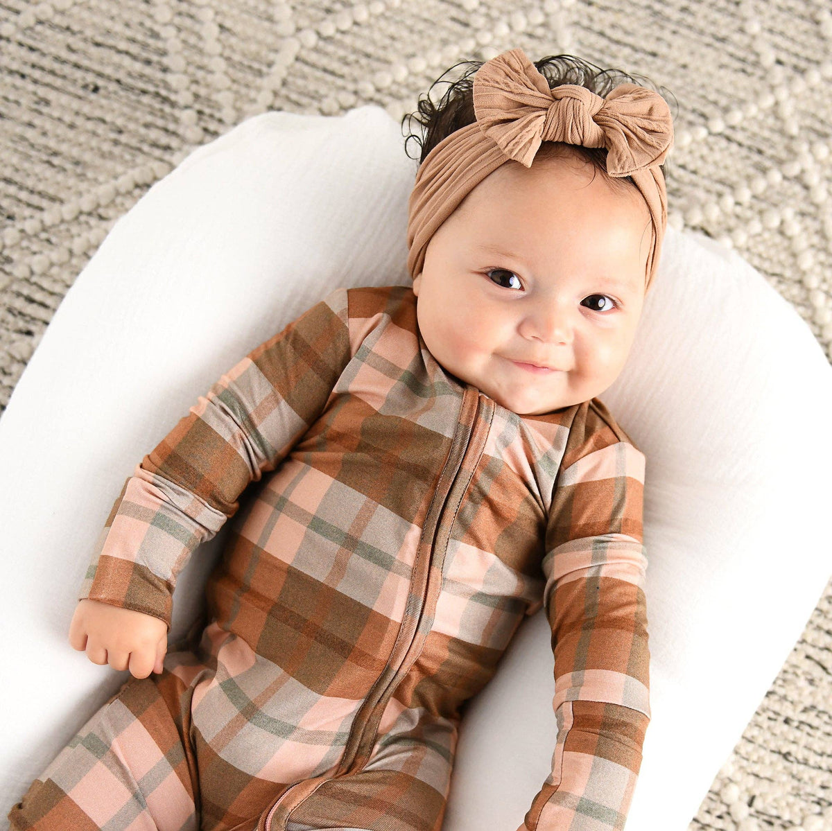 Gigi and Max - Asher Zip Bamboo Plaid Convertible Romper PJ