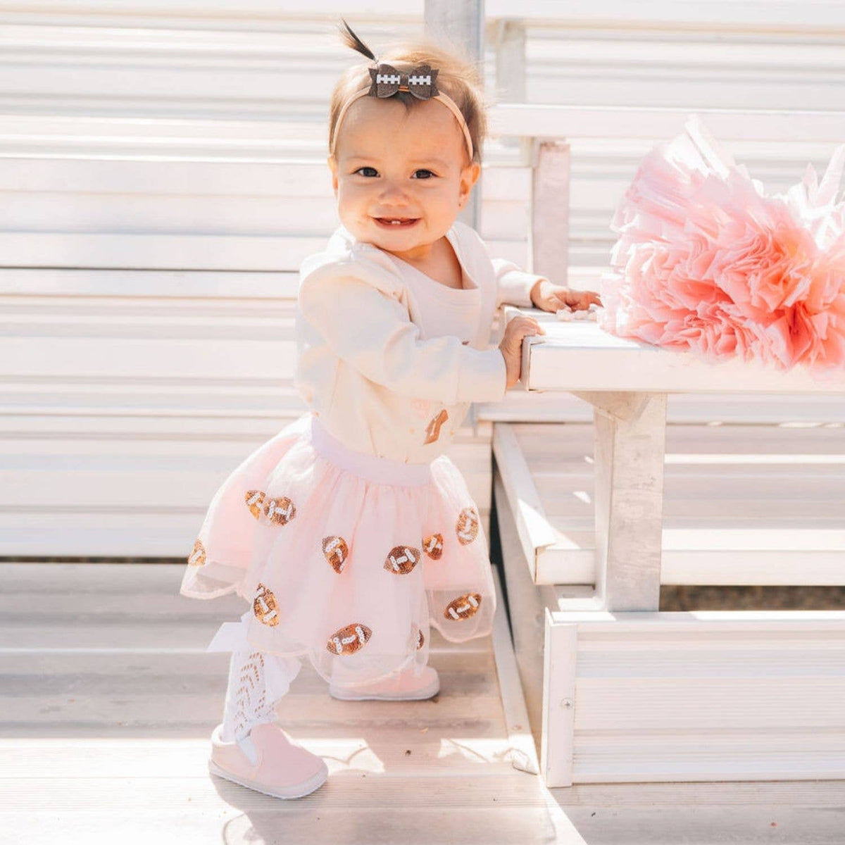 Sweet Wink - Game Day Glitter Bow Baby Headband - Hair Accessories
