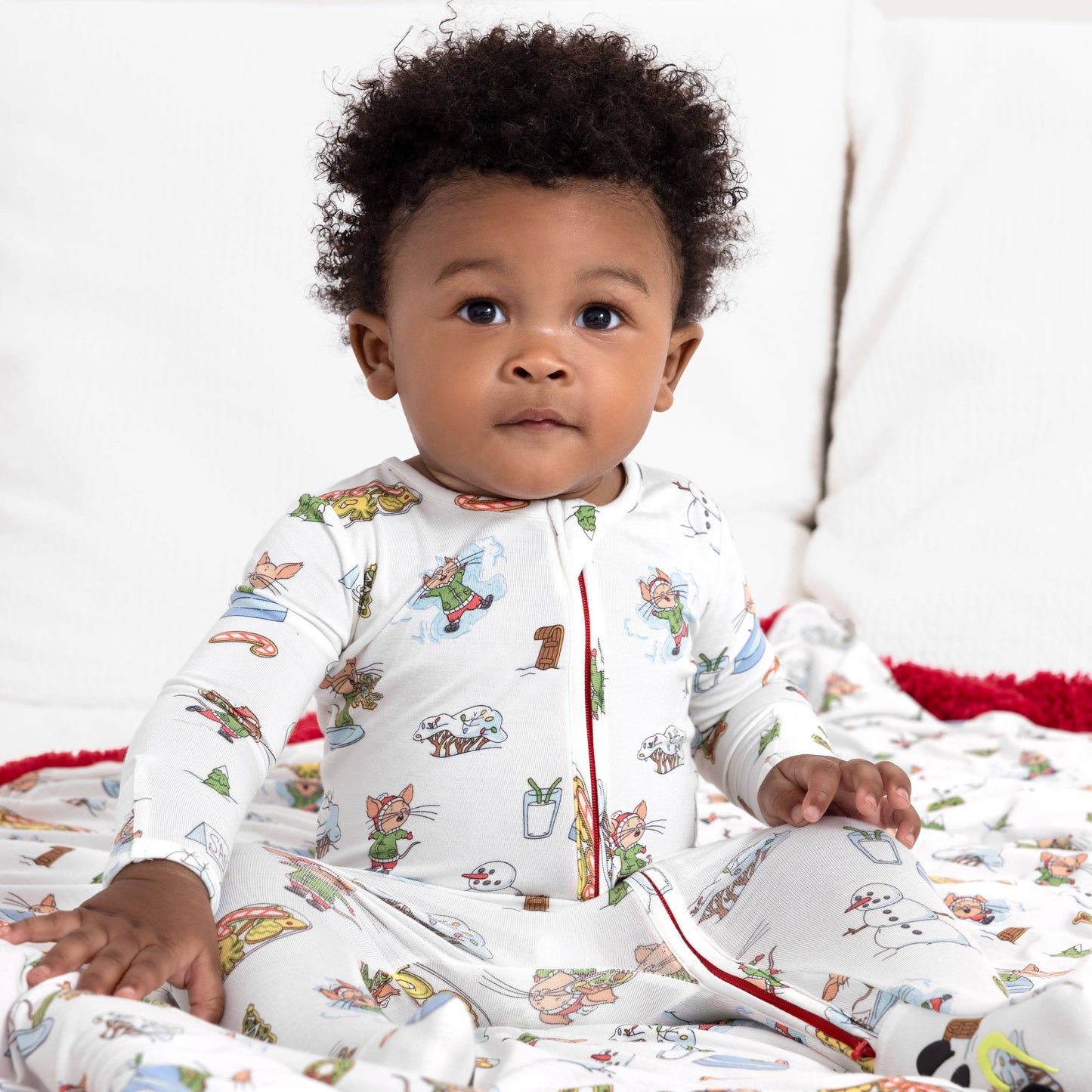 Bellabu Bear - If You Give A Mouse A Cookie Christmas Bamboo Convertible Footie