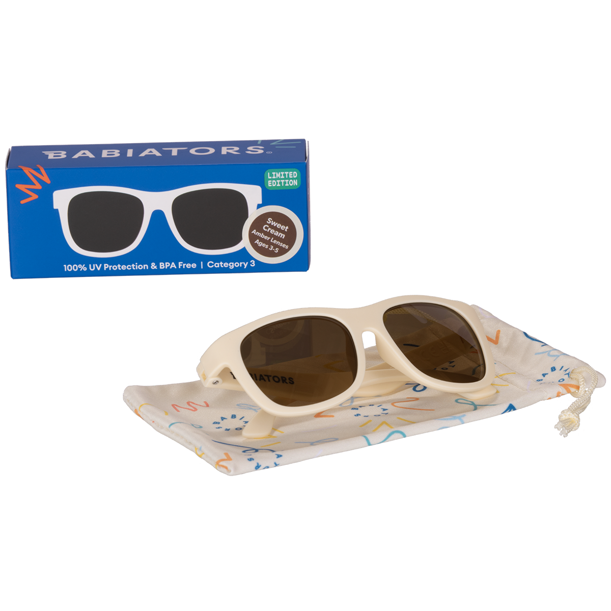 Babiators - Sweet Cream with Amber Lens Navigator Baby & Kids Sunglasses