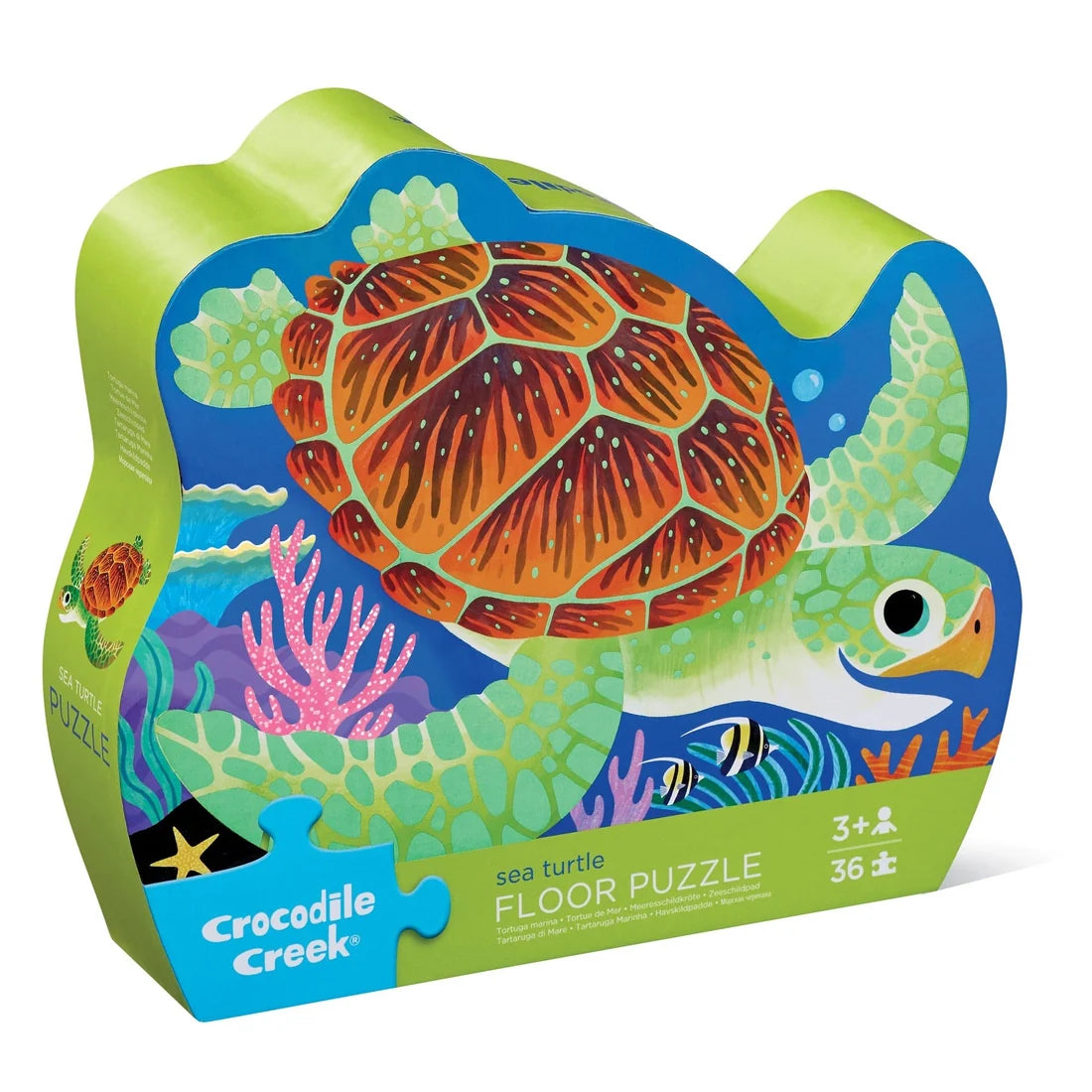 Crocodile Creek - 36pc Foil Shaped Box Puzzle - Sea Turtle