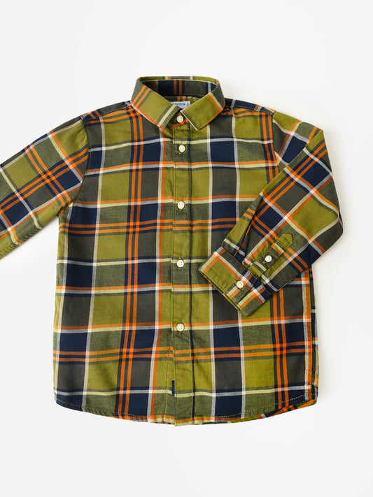 Mayoral - Green Checkered Button Up Shirt