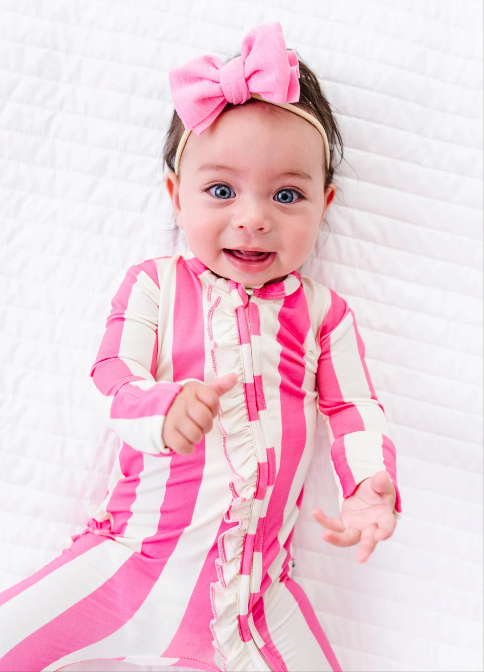 Birdie Bean - Sundae Stripes Ruffle Convertible Romper PJ