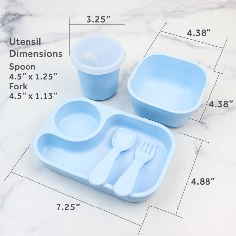 Re-Play - Tiny Dining 1st Meals Set - Ice Blue