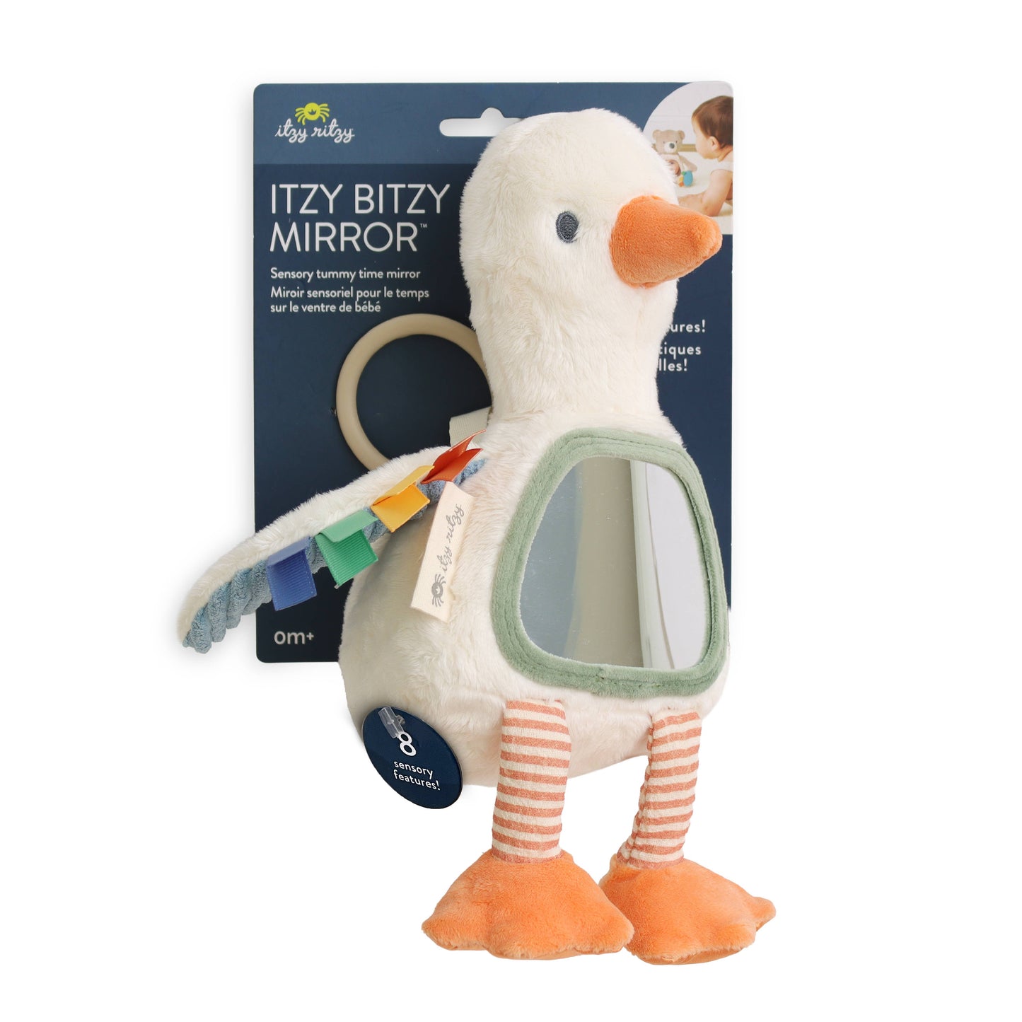 Itzy Ritzy - Itzy Bitzy Mirror™ Sensory Tummy Time Mirror - Goose