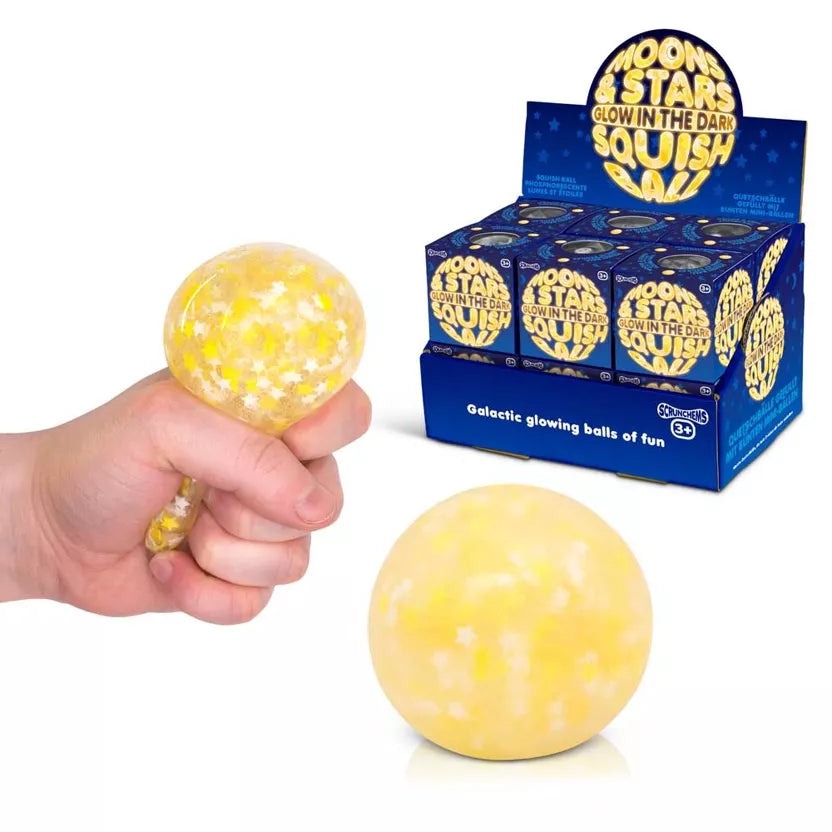 One for Fun - SCRUNCHEM MOON & STAR GLOW IN THE DARK SQUISH (limit 1) BALL
