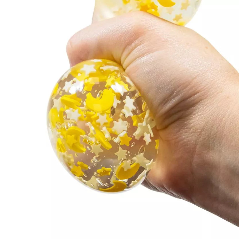 One for Fun - SCRUNCHEM MOON & STAR GLOW IN THE DARK SQUISH (limit 1) BALL