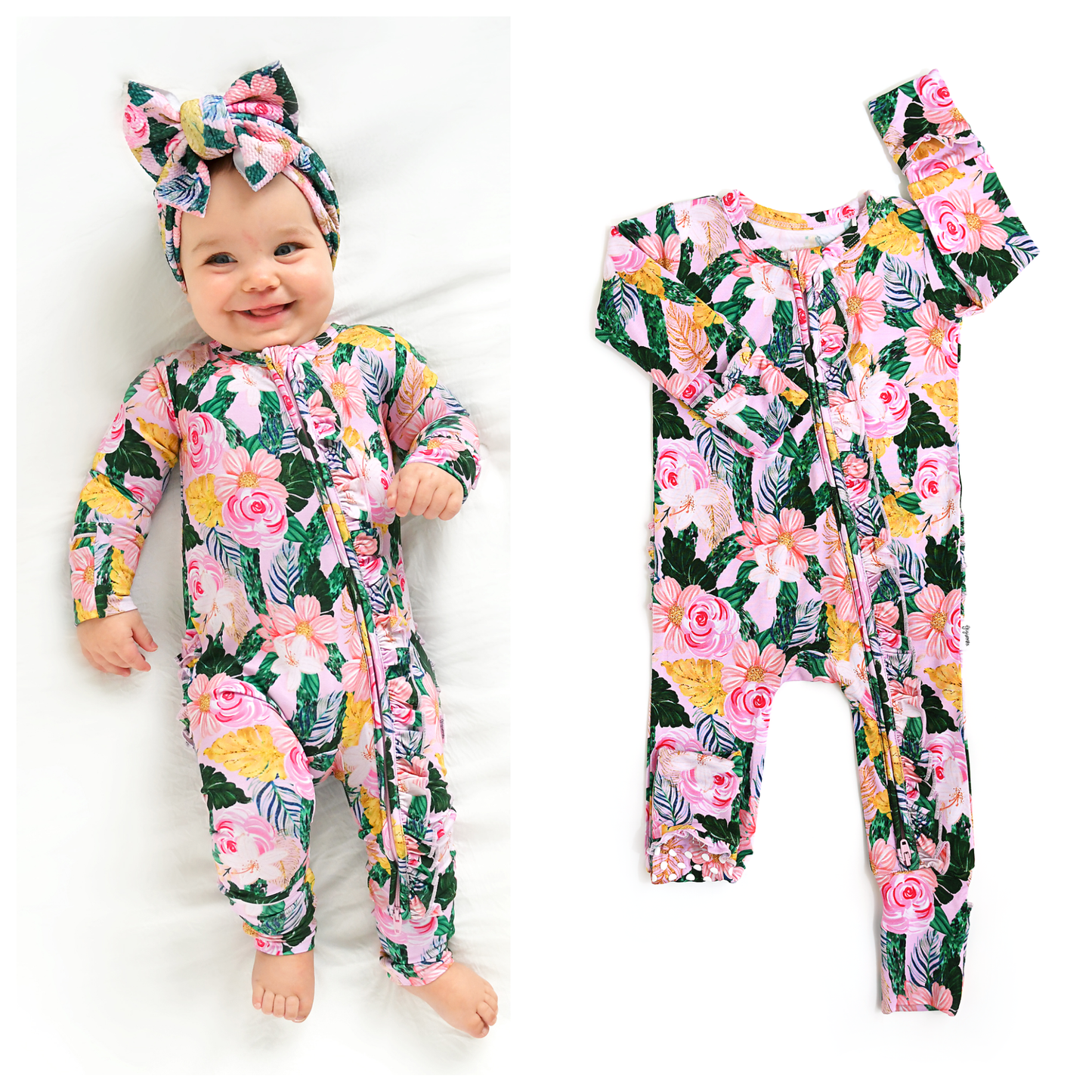 Gigi and Max - Luana Ruffle Zip Bamboo One Piece Floral