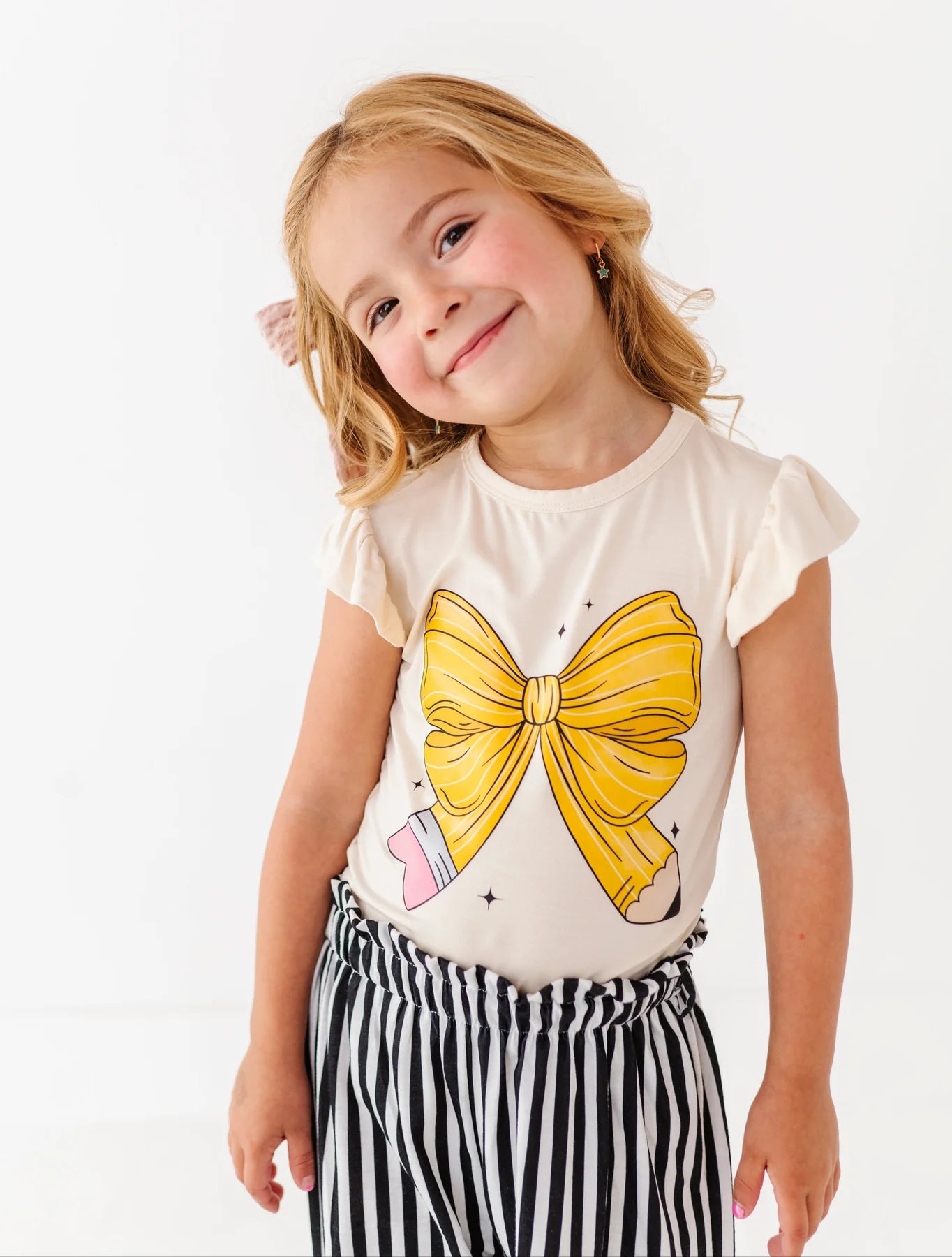 Birdie Bean - Pencil Bow Ruffle Top