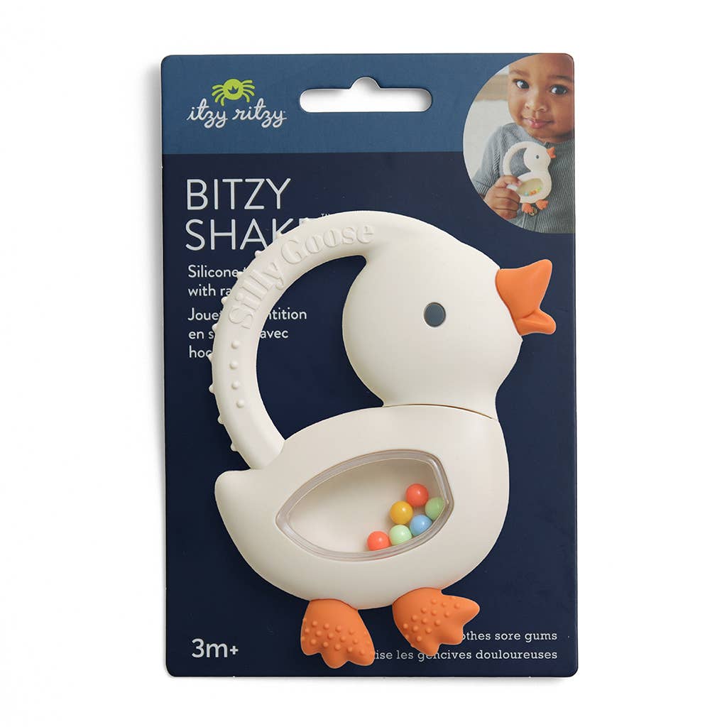 Itzy Ritzy - Bitzy Shake™ - Silicone Teether with Rattle: Goose