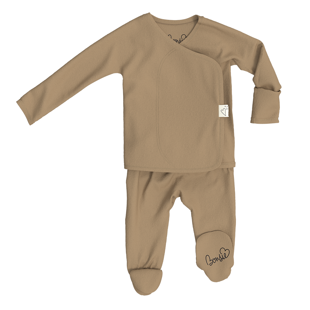 Bonsie Skin to Skin Babywear - Footie - Mocha